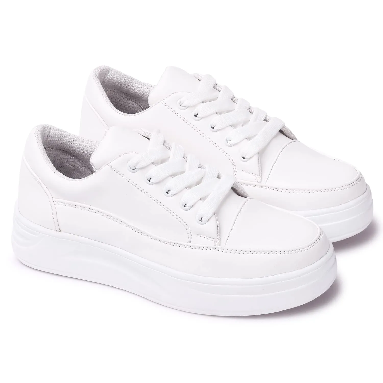 Vendoz Women White Stylish Casual Sneakers - 39 EU