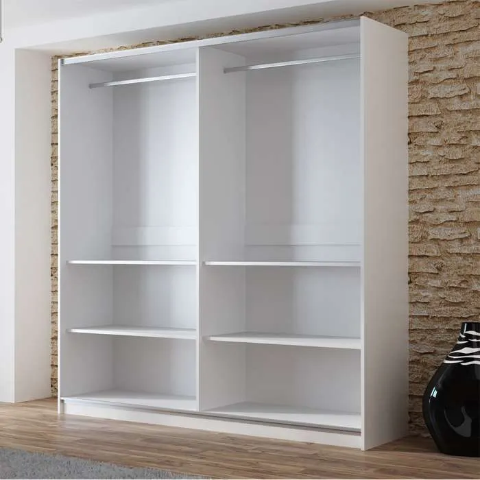 VIGO 200cm Sliding Door Wardrobe White   Mirror