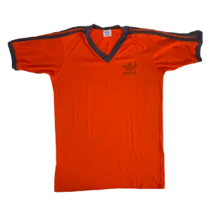 Vintage Adidas "Orange" V-Neck Ringer