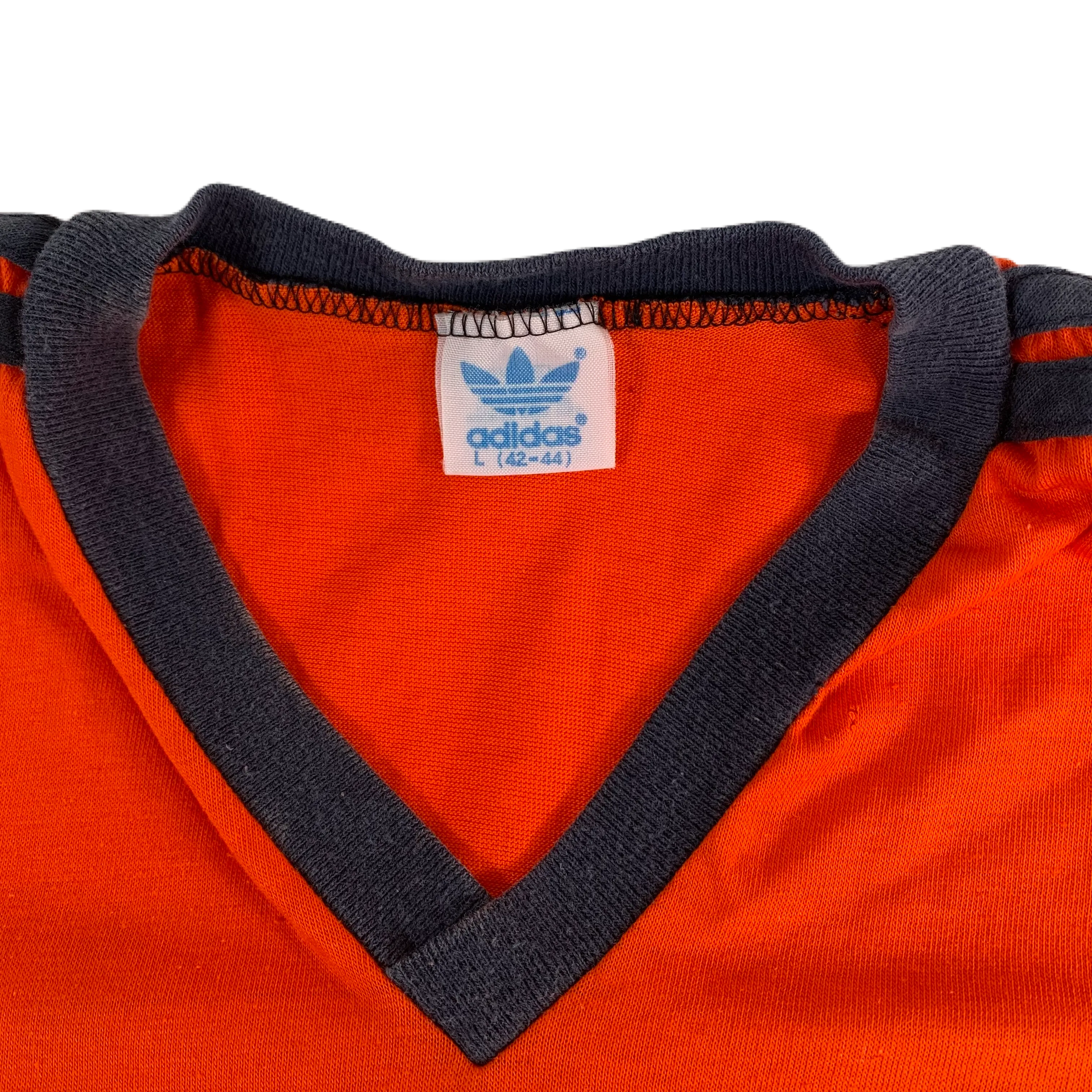 Vintage Adidas "Orange" V-Neck Ringer