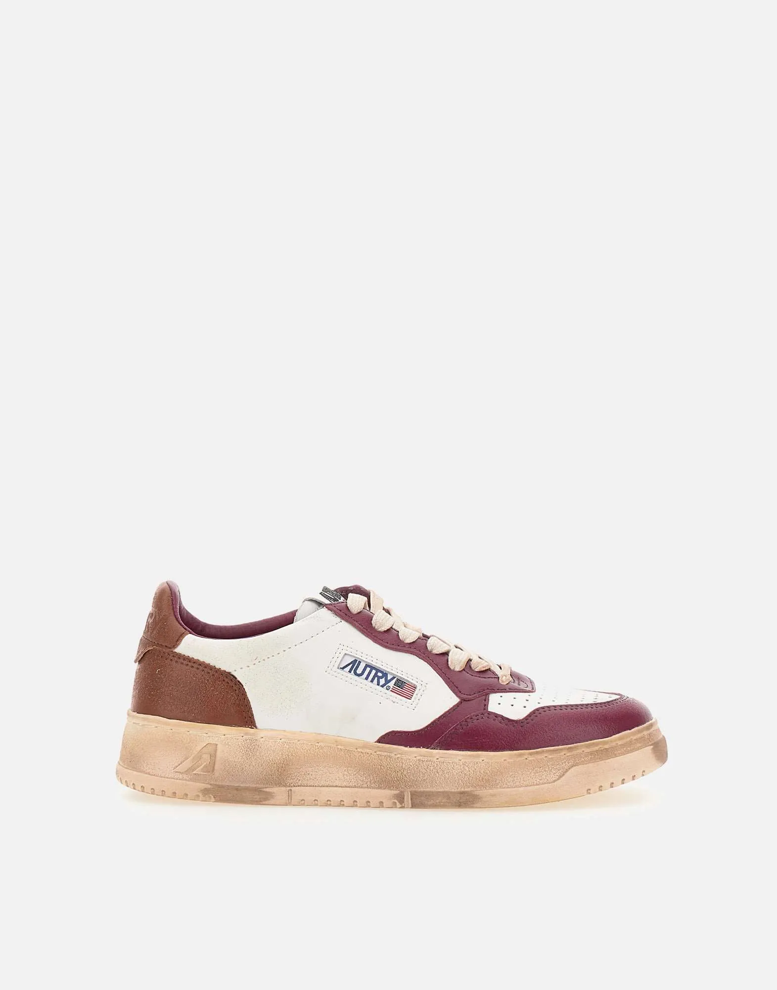 White and Brown Aubergine Women's Vintage Sneakers