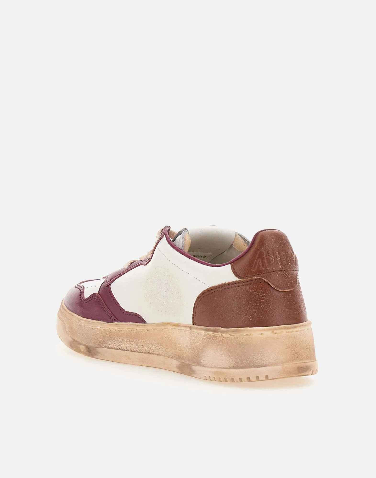 White and Brown Aubergine Women's Vintage Sneakers