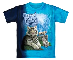 White Tigers Tie Dye Adult Tee Shirt (Adult XL