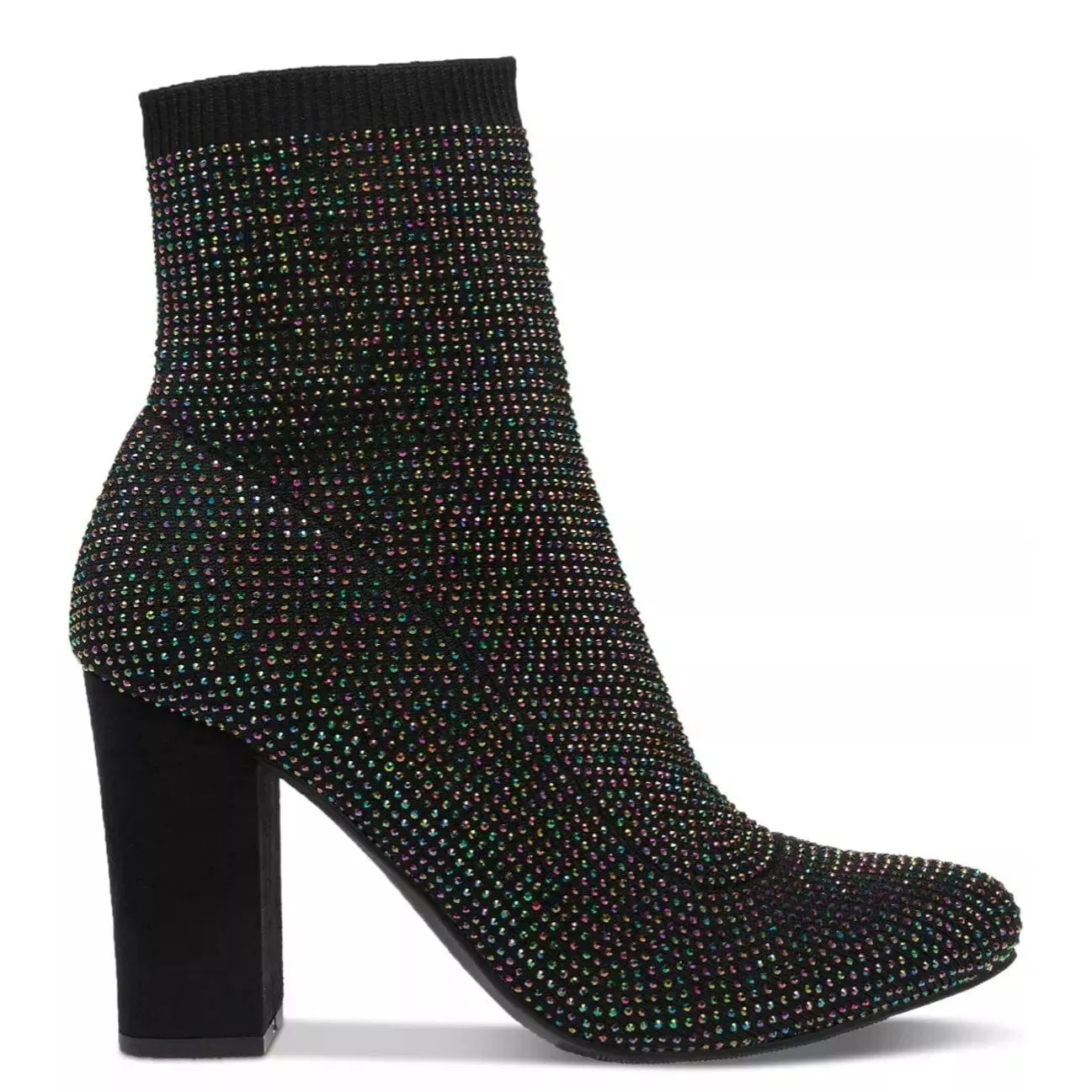 WILD PAIR - Rhinestone Block Heel Ankle Boots