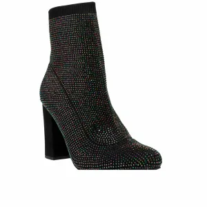 WILD PAIR - Rhinestone Block Heel Ankle Boots