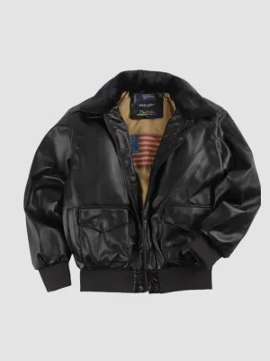 WLS Retro Leather Fur Collar Oversized Jacket