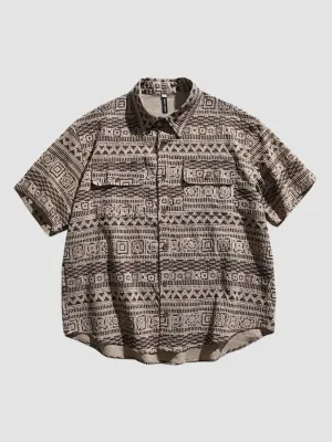 WLS Retro Vintage-Style Short-Sleeved Shirt