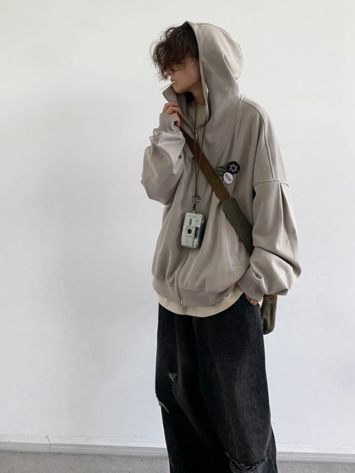 WLS Vintage Retro Style Zip Hoodie