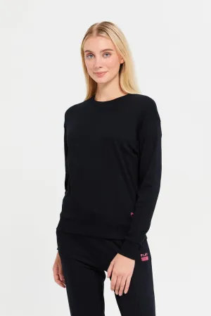 Women Black Printed Sweatshirt